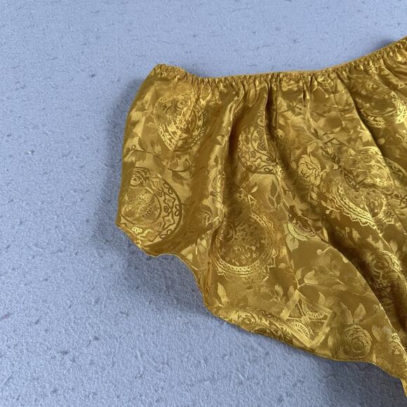 Vintage Victoria’s Secret Gold Jacquard Flutter Floral Satin Panties Shorts M‎ - Picture 15 of 16